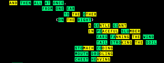excerpt from the hello-world prasa program that demonstrates scaling values using parenthesis.