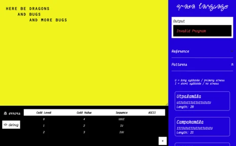 earlier version of the prasa editor